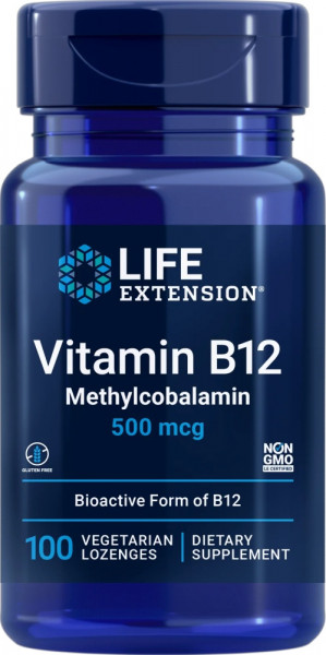 Life Extension Vitamin B12 Methylcobalamin 500 mcg – 100 vegetarische Lutschtabletten