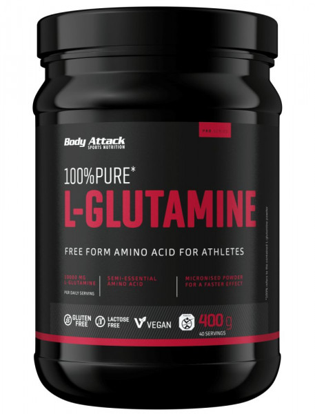 Body Attack 100% Pure L-Glutamine - 400g-Dose