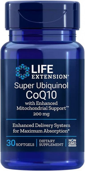 Life Extension Super Ubiquinol CoQ10 200 mg- 30 Softgels
