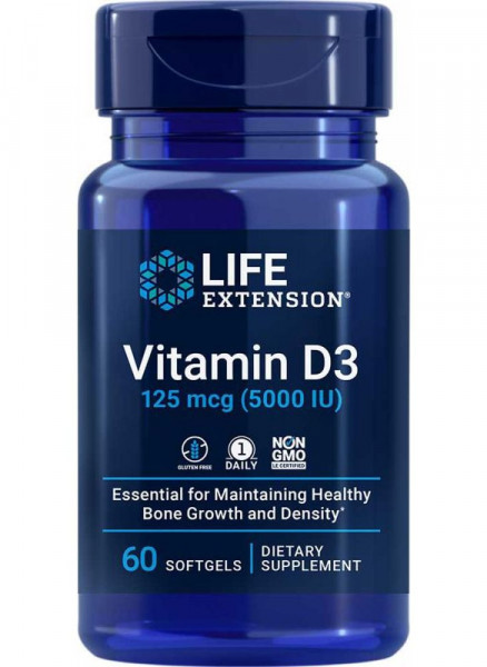 Life Extension Vitamin D3 125 µg (5000 IE) - 60 Softgels