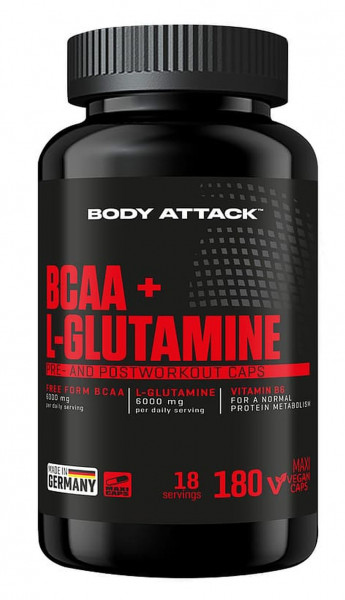 Body Attack BCAA + L-Glutamine 12000 - 180 Kapseln