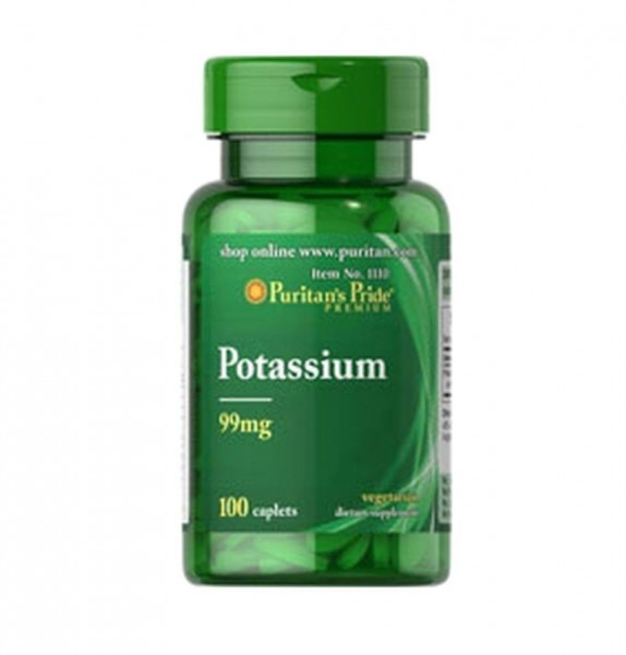 Puritans Pride Potassium Kalium 99mg - 100 Caplets