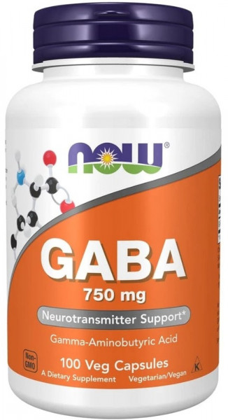 Now Foods GABA 750 mg – 100 veg. Kapseln