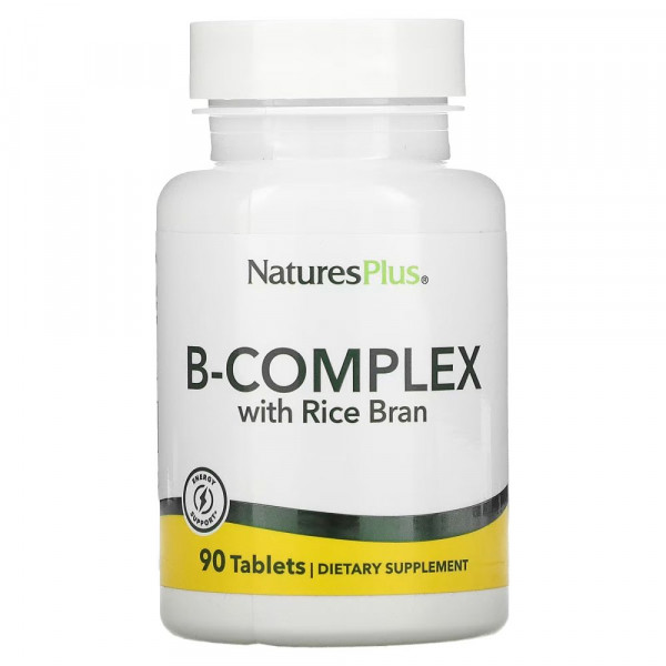 Natures Plus B-Complex with Rice Bran (mit Reiskleie)- 90 Tabletten