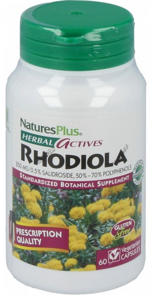 Natures Plus Rhodiola herbal actives- 60 vegetarische Kapseln