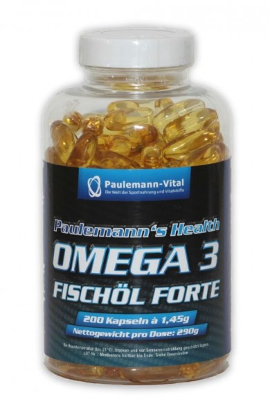 Paulemann-Vital Omega 3 Fischöl Forte - 200 Kapseln