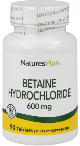 Natures Plus Betaine Hydrochloride 600 mg-90 Tabletten