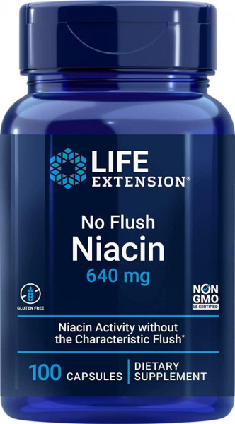 Life Extension No Flush Niacin 640 mg - 100 Kapseln