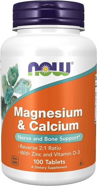 Now Foods Magnesium & Calcium – 100 Tabletten