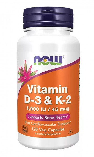Now Foods Vitamin D-3 & K-2 1000 IU – 120 veg. Kapseln