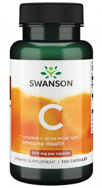 Swanson Vitamin C mit Hagebutten 500 mg - 100 Kapseln
