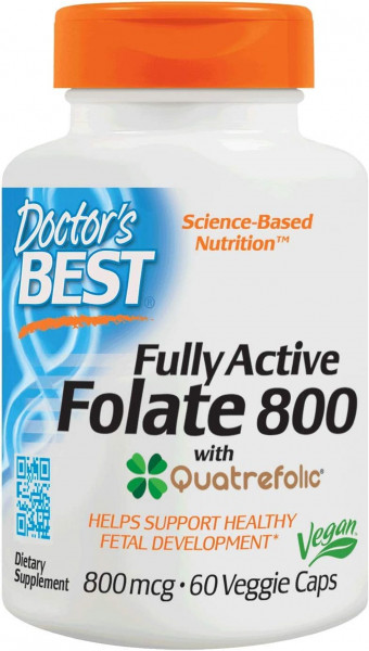 Doctor`s Best Folate 800 mit Quatrefolic - 60 veg. Kapseln