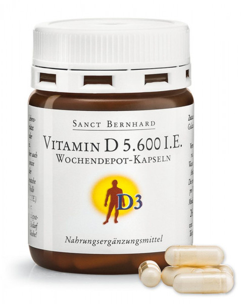 SanctBernhard Vitamin D 5600 I.E. - 26 Wochendepot-Kapseln