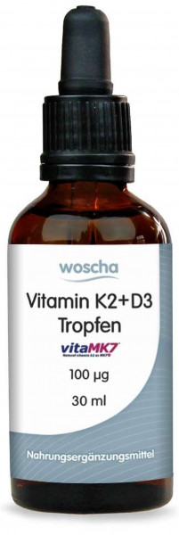 Woscha Vitamin K2+ D3 Tropfen 100 µg- 30 ml Flasche