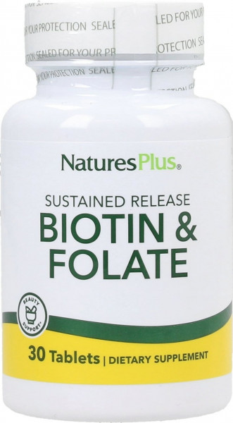Natures Plus Biotin & Folate Sustained Release - 30 Tabletten