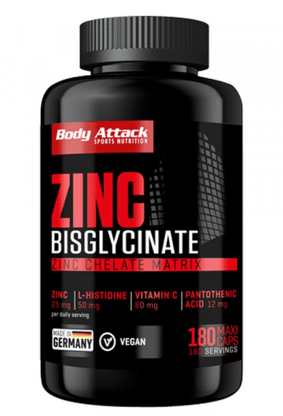 Body Attack Zinc Bisglycinate - 180 Caps