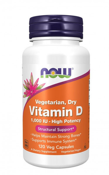 Now Foods Vitamin D 1000 IU – 120 veg. Kapseln