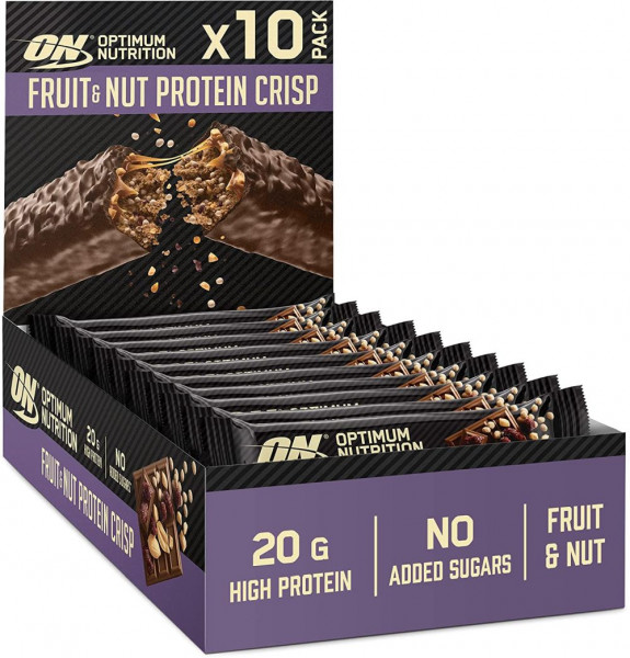 Optimum Nutrition Fruit & Nut Protein Crisp– 10 x 70 g -Riegel