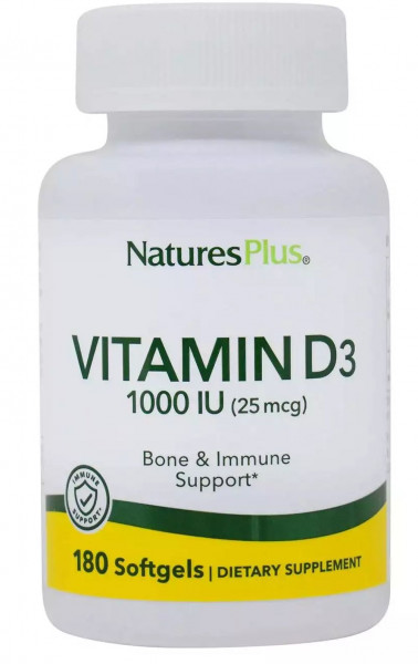 Natures Plus Vitamin D3 - 1000 IU - 180 Softgels