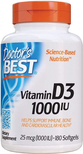 Doctor`s Best Vitamin D3 1000 IU - 180 Weichkapseln