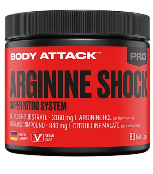 Body Attack Arginine Shock - 80 Kapseln