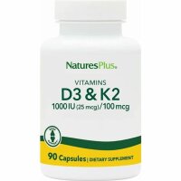 Natures Plus Vitamin D3 (25 mcg)+Vitamin K2(100mcg)-90...