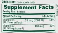 Natures Plus Vitamin D3 (25 mcg)+Vitamin K2(100mcg)-90...