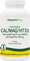 Natures Plus CAL-MAG-VIT D3- 60 Kautabletten-chocolate