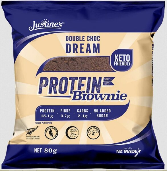 Justines Protein Brownie Double Choc Dream  - 1 x 80 g
