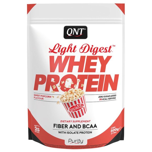 QNT Light Digest Whey Protein - 500 g - Beutel Sweet Popcorn