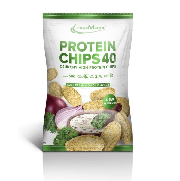 Ironmaxx Protein Chips 40- 50 g Sour Cream & Onion Flavour