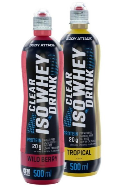Body Attack Clear Iso Whey Drink – 12 Flaschen a 500 ml