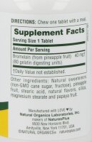 Natures Plus Chewable Bromelain 40 mg-180 Tablets
