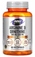 Now Foods Arginine & Ornithine 500mg / 250mg - 100...