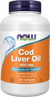 Now Foods Cod Liver Oil Lebertran 650 mg Omega-3 –...