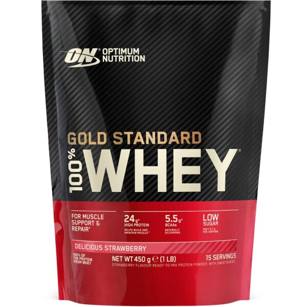 Optimum Nutrition Gold Standard 100 % Whey Protein – 465 g Delicious Strawberry