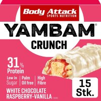 Body Attack Yambam- 15 Riegel a 55g White Chocolate...