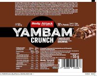 Body Attack Yambam- 15 Riegel a 55g White Chocolate Raspberry Vanilla Crunch