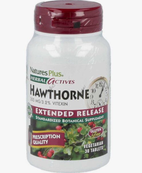 Natures Plus Hawthorne Weissdorn extended release 30 Tabletten