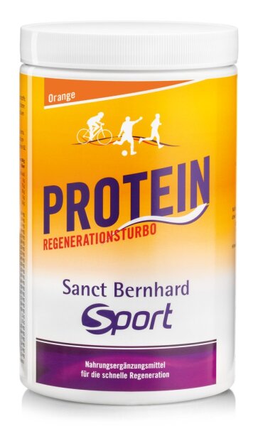 Sanct Bernhard Sport Protein Regenerationsturbo–725g-Dose, Orange