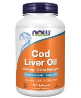 Now Foods Cod Liver Oil Lebertran 1000 mg 180 Softgels