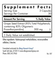 Allergy Research Group Grape Pips Traubenkernextrakt 90...