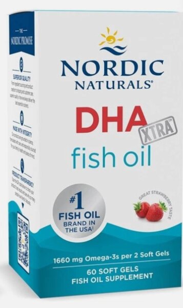Nordic Naturals DHA XTRA Fischöl 1660 mg Erdbeere 60 Softgels