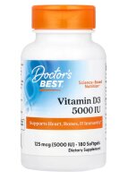 Doctor´s Best Vitamin D3 5000 IU 180 Weichkapseln