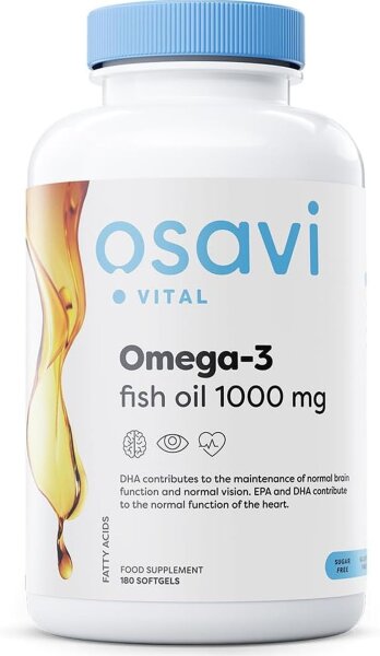 Osavi Omega-3 Fish Oil Molecularly Distilled - 1000mg - 120 softgels