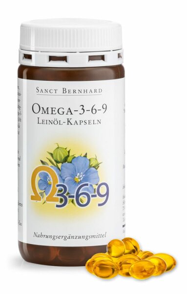 Sanct Bernhard Omega-3-6-9-Leinöl-Kapseln - 180 Kapseln